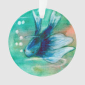 Blaue Inky Betta Fische Ornament (Vorderseite)