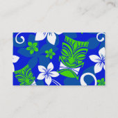 Blaue Insel BlumenTiki Masken Visitenkarte (Rückseite)