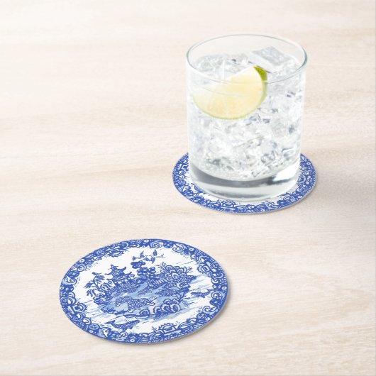 Blaue Insel der Schildkröten Whimsikgarten Runder Pappuntersetzer (Vor Ort)