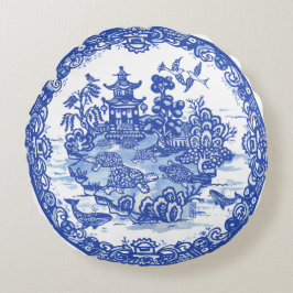 Blaue Insel der Schildkröten Whimsikgarten Rundes Kissen