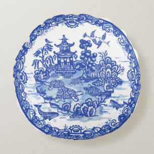 Blaue Insel der Schildkröten Whimsikgarten Rundes Kissen