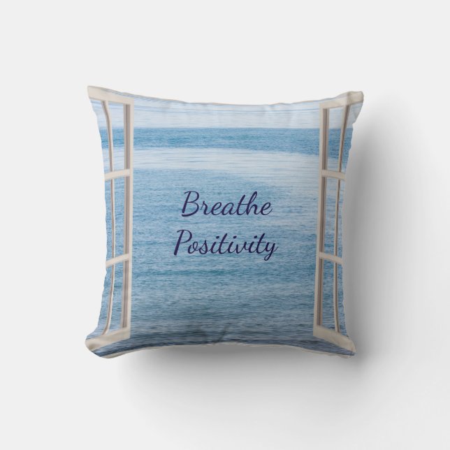 Blaue Inspirationsfunktion Kissen (Vorderseite)