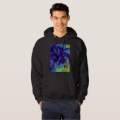 Blaue Iris abstrakt Hoodie (Vorne ganz)