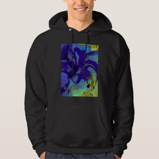 Blaue Iris abstrakt Hoodie (Vorderseite)