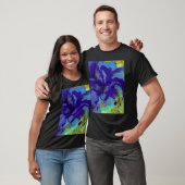 Blaue Iris Abstrakt T-Shirt (Unisex)