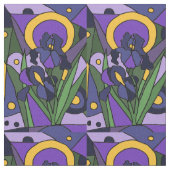 Blaue Iris-abstraktes mit Blumengewebe Stoff (Nahaufnahme)