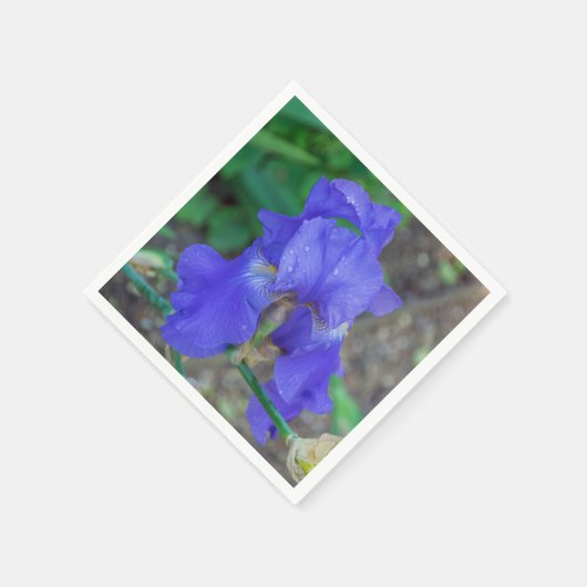 Blaue Iris-Blume Serviette (Ecke)