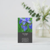 Blaue Iris-Blume Visitenkarte (Stehend Vorderseite)