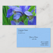 Blaue Iris-Blume Visitenkarte (Vorne/Hinten)