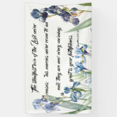 Blaue Iris-Blumen-Gott-Liebe-christliche Fahne Banner (Vertikal)
