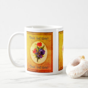 Blaue Iris Blumenstrauß Vintage Kunst Personalisie Kaffeetasse