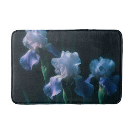 Blaue Iris-Blumenwandkunstposter Badematte