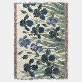 Blaue Iris Botanical  Wandteppich-Webdecke  Decke (Vorderseite Vertikal)