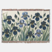 Blaue Iris Botanical  Wandteppich-Webdecke  Decke (Vorderseite)