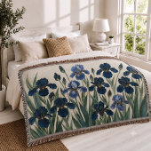 Blaue Iris Botanical  Wandteppich-Webdecke  Decke