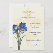 Blaue Iris Fleur de Lis Save-the-Date-Karte Save The Date (Rückseite)