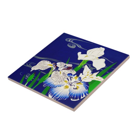 Blaue Iris Fliese (Seite)