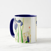 Blaue Iris - japanischer Aquarelldruck Tasse (Vorderseite Links)