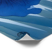 Blaue Iris Japanischer Kunstdruck Florale Wand Poster (Ecke)