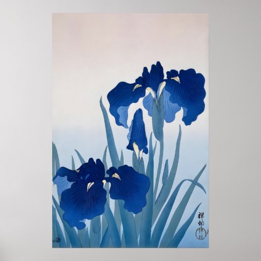 Blaue Iris Japanischer Kunstdruck Florale Wand Poster (Vorne)