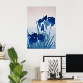 Blaue Iris Japanischer Kunstdruck Florale Wand Poster (Heimbüro)