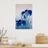 Blaue Iris Japanischer Kunstdruck Florale Wand Poster (Küche)