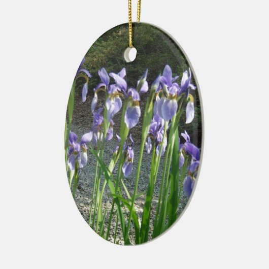 Blaue Iris Keramik Ornament (Links)