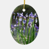 Blaue Iris Keramik Ornament (Vorne)