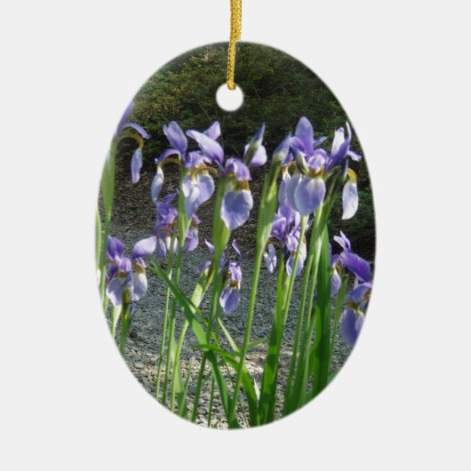 Blaue Iris Keramik Ornament (Vorne)