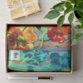 BLAUE IRIS MIT MEHREREN FARBSTRIPEN - Gewebepapier Seidenpapier (Geschenk)