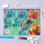 BLAUE IRIS MIT MEHREREN FARBSTRIPEN - Gewebepapier Seidenpapier (Handwerk)