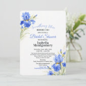 Blaue Iris Something Blue Before I Do Brautparty Einladung (Stehend Vorderseite)