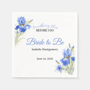 Blaue Iris Something Blue Before I Do Brautparty Serviette