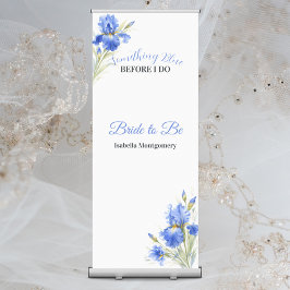 Blaue Iris Something Blue Braut zu sein Brautparty Ausziehbarer Banner