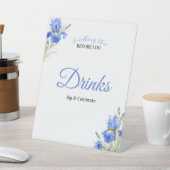 Blaue Iris Something Blue Brautparty Bar Getränke Sockelschild (In SItu)
