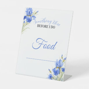 Blaue Iris Something Blue Brautparty-Etiketten für Sockelschild