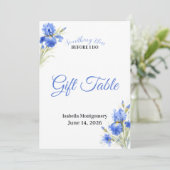 Blaue Iris Something Blue Brautparty-Geschenktisch (Stehend Vorderseite)