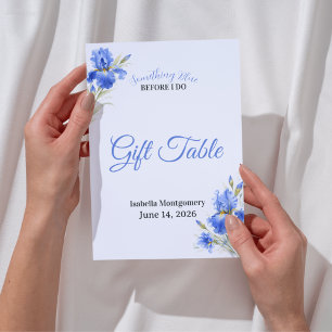 Blaue Iris Something Blue Brautparty-Geschenktisch