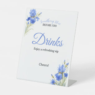 Blaue Iris Something Blue Brautparty-Getränke Sockelschild