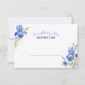 Blaue Iris Something Blue Brautparty Platzkarten (Vorderseite)