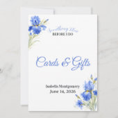 Blaue Iris Something Blue Karten Geschenke Brautpa (Vorderseite)