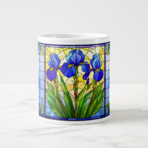 Blaue Iris - Tasse von Hartglas