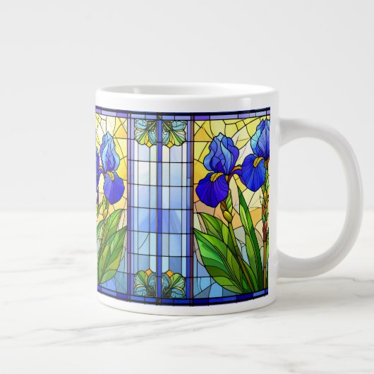 Blaue Iris - Tasse von Hartglas (Rechts)