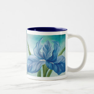 Blaue Iris-Tasse Zweifarbige Tasse