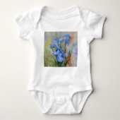 Blaue Iris-Wasserfarbe Baby Strampler (Vorderseite)