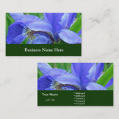Blaue Irisblume Blume Visitenkarte (Vorne/Hinten)