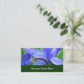 Blaue Irisblume Blume Visitenkarte (Stehend Vorderseite)