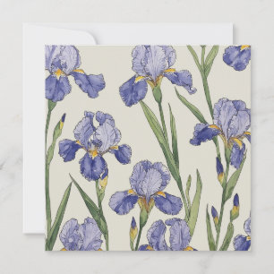 Blaue Irisblüten Einladung