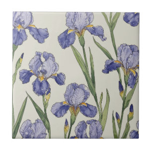 Blaue Irisblüten Fliese