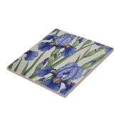Blaue Irisblüten Fliese (Seite)